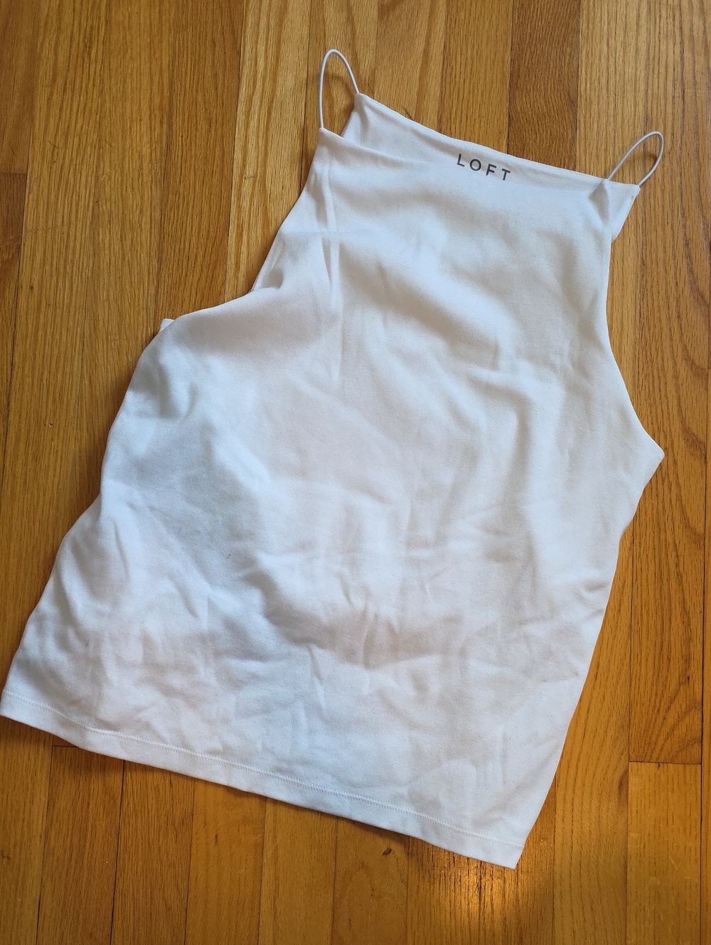 LOFT Cream High-Neck Spaghetti Strap Cami - Picture 1 of 6